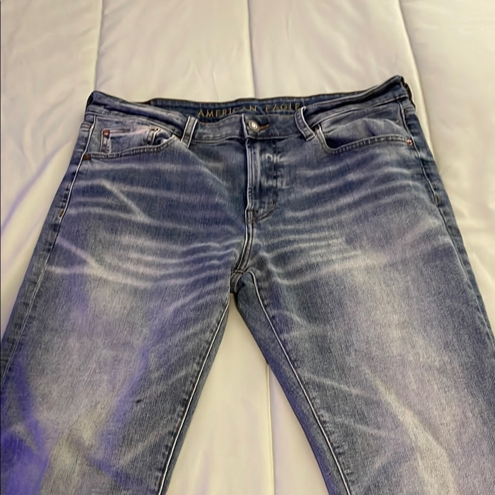 American Eagle Outfitters Blue Slim Jeans with Vintage Fade